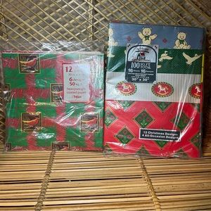 NEW nos Vintage Christmas wrapping paper Holiday gift wrap Birthday Special